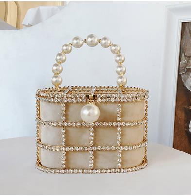 Leopard Zebra Pattern Diamonds Basket Evening Clutch Bags Women Luxury Purses Preal Beaded Metallic Handbags Ladies Wedding Bag
