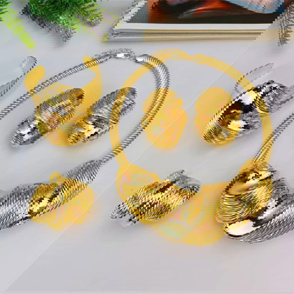 EMMA Women Fashion Jewelry Set New Trendy Big Necklace Earrings Sets Italian Style Luxury Jewelry For African Nigeria Lady Mama - CHRISTDEST GLOBAL SERVICE