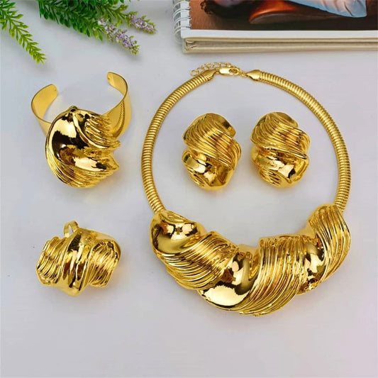 EMMA Women Fashion Jewelry Set New Trendy Big Necklace Earrings Sets Italian Style Luxury Jewelry For African Nigeria Lady Mama - CHRISTDEST GLOBAL SERVICE