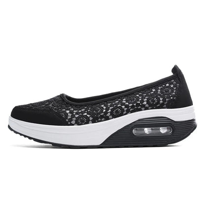 EOFK Summer Autumn Women Platform Flats Loafers Casual Sneakers Air Cushion Comfort Plain Slip-on Lady Boat Shoes - CHRISTDEST GLOBAL SERVICE