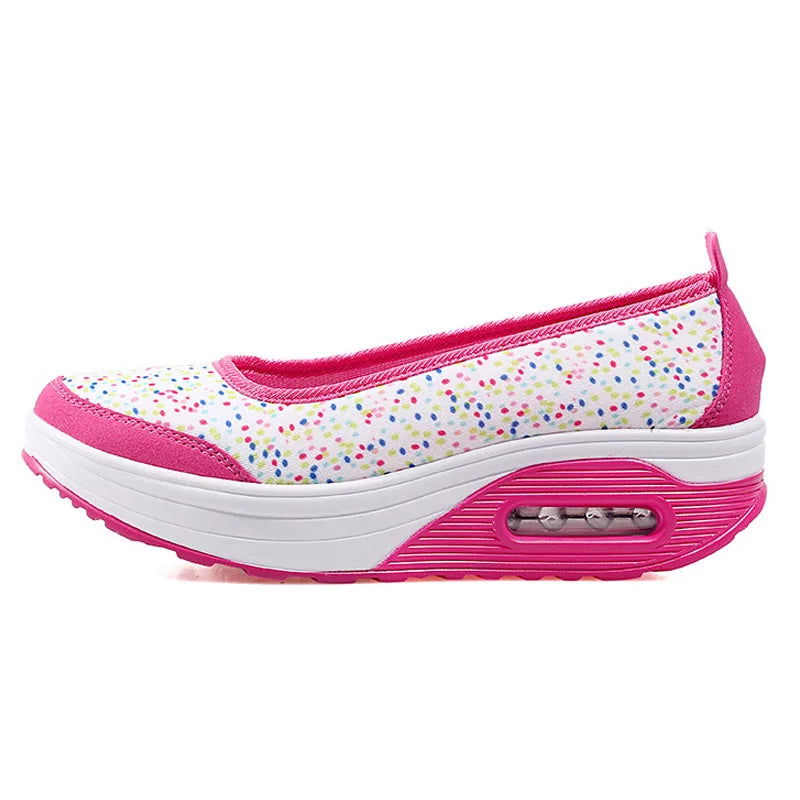 EOFK Summer Autumn Women Platform Flats Loafers Casual Sneakers Air Cushion Comfort Plain Slip-on Lady Boat Shoes - CHRISTDEST GLOBAL SERVICE