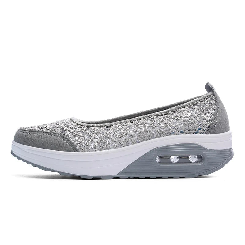 EOFK Summer Autumn Women Platform Flats Loafers Casual Sneakers Air Cushion Comfort Plain Slip-on Lady Boat Shoes - CHRISTDEST GLOBAL SERVICE