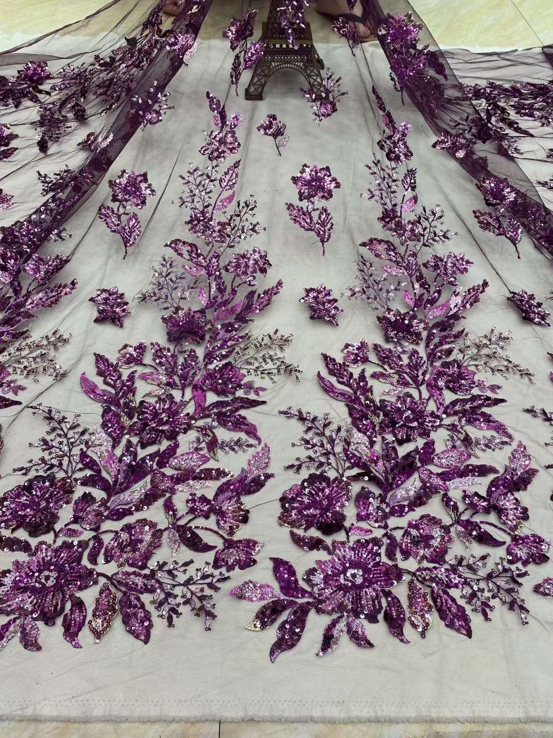 Embroidered Sequin Flower Antique DIY Soft Thin Mesh Lace Fabric - CHRISTDEST GLOBAL SERVICE