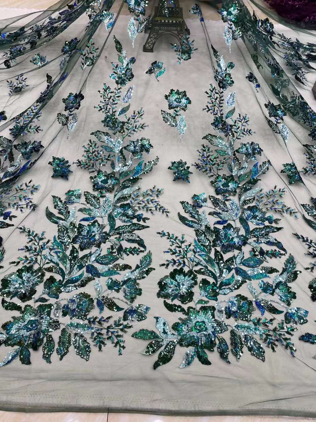 Embroidered Sequin Flower Antique DIY Soft Thin Mesh Lace Fabric - CHRISTDEST GLOBAL SERVICE