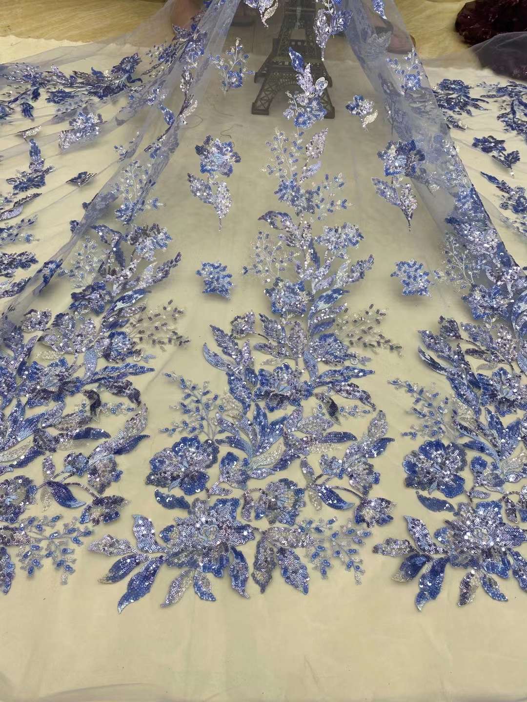 Embroidered Sequin Flower Antique DIY Soft Thin Mesh Lace Fabric - CHRISTDEST GLOBAL SERVICE