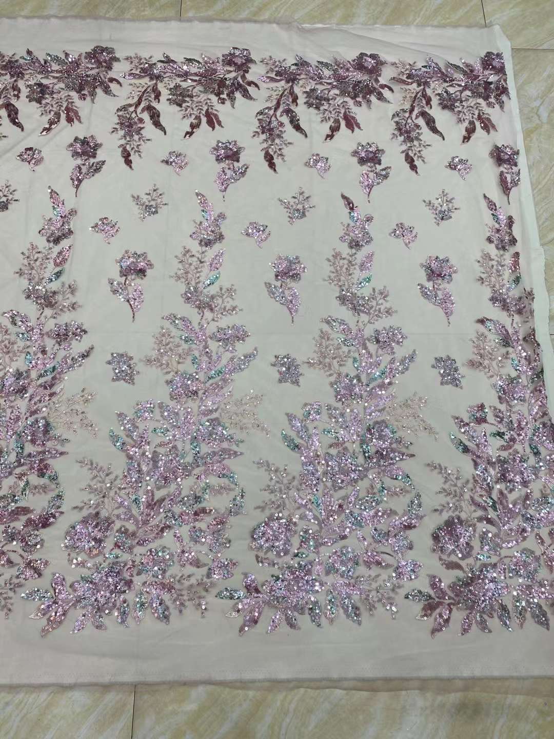 Embroidered Sequin Flower Antique DIY Soft Thin Mesh Lace Fabric - CHRISTDEST GLOBAL SERVICE