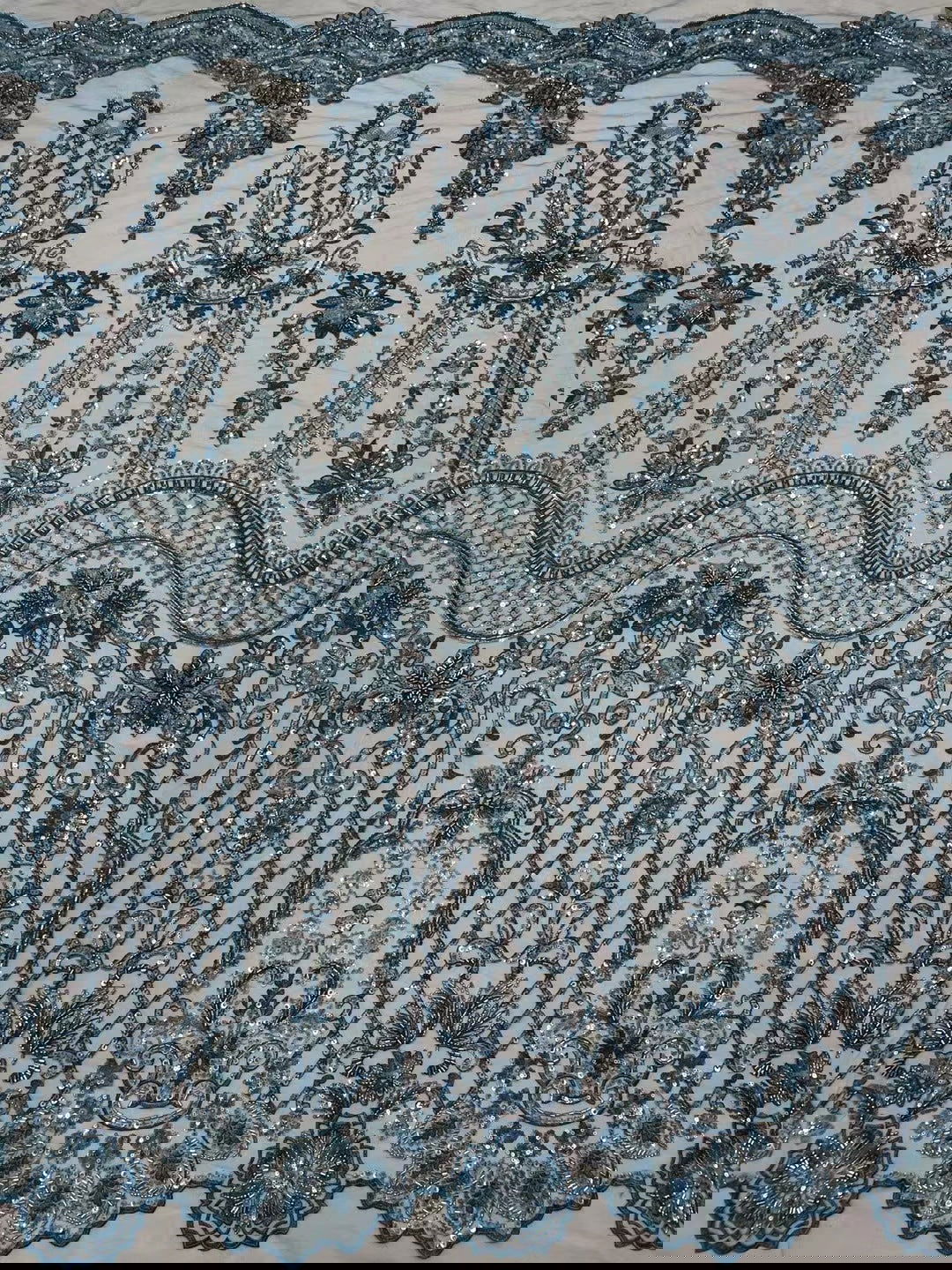 Embroidery Heavy Industry Beaded Tulle Lace Fabric - CHRISTDEST GLOBAL SERVICE