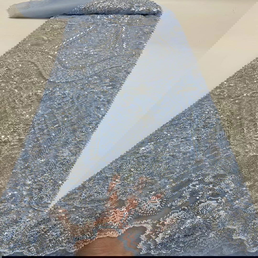 Embroidery Heavy Industry Beaded Tulle Lace Fabric - CHRISTDEST GLOBAL SERVICE