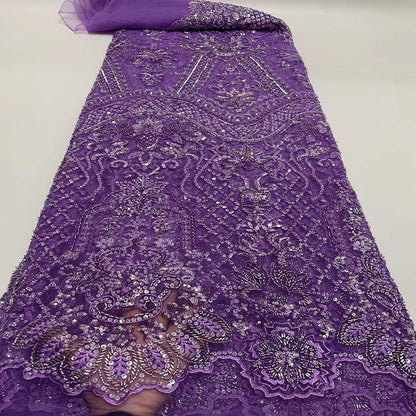 Embroidery Heavy Industry Beaded Tulle Lace Fabric - CHRISTDEST GLOBAL SERVICE