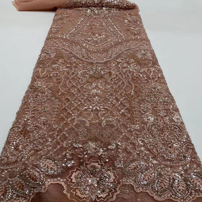 Embroidery Heavy Industry Beaded Tulle Lace Fabric - CHRISTDEST GLOBAL SERVICE