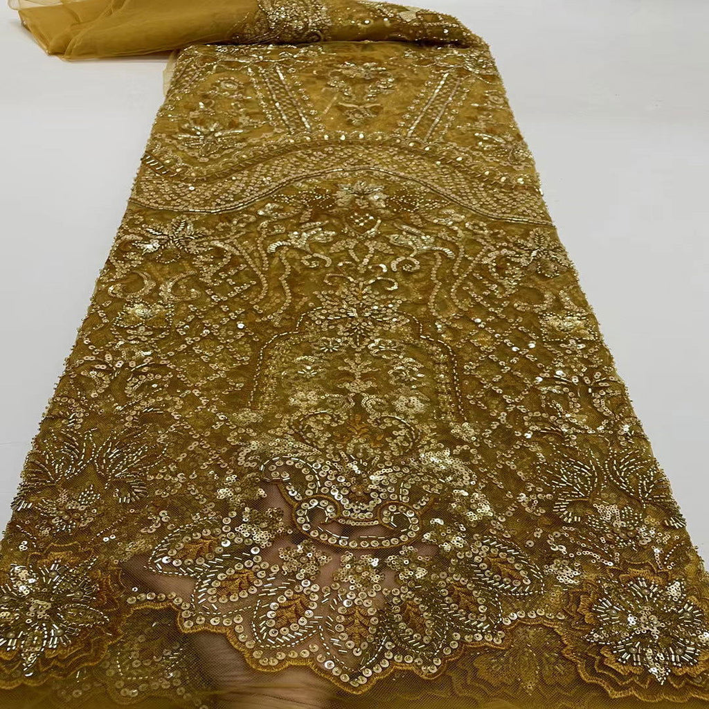 Embroidery Heavy Industry Beaded Tulle Lace Fabric - CHRISTDEST GLOBAL SERVICE
