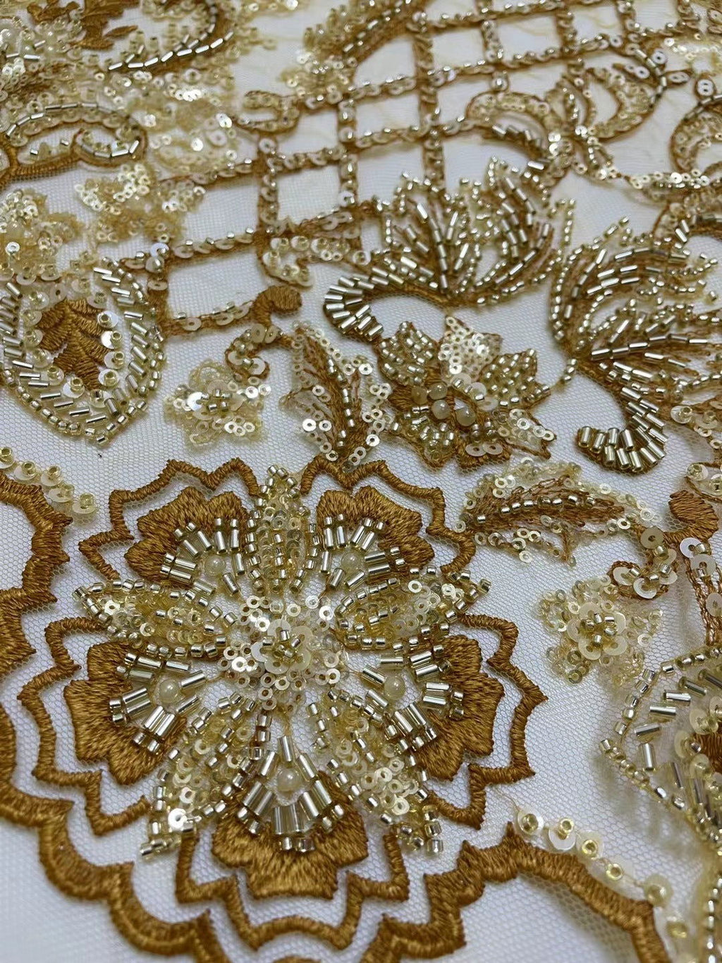 Embroidery Heavy Industry Beaded Tulle Lace Fabric - CHRISTDEST GLOBAL SERVICE
