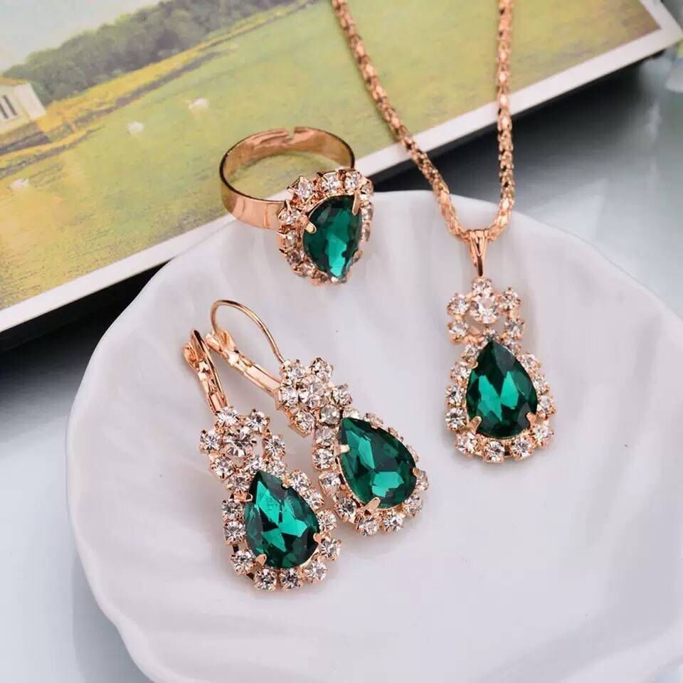 European And American Jewelry Pendant Earrings Ring Set - CHRISTDEST GLOBAL SERVICE