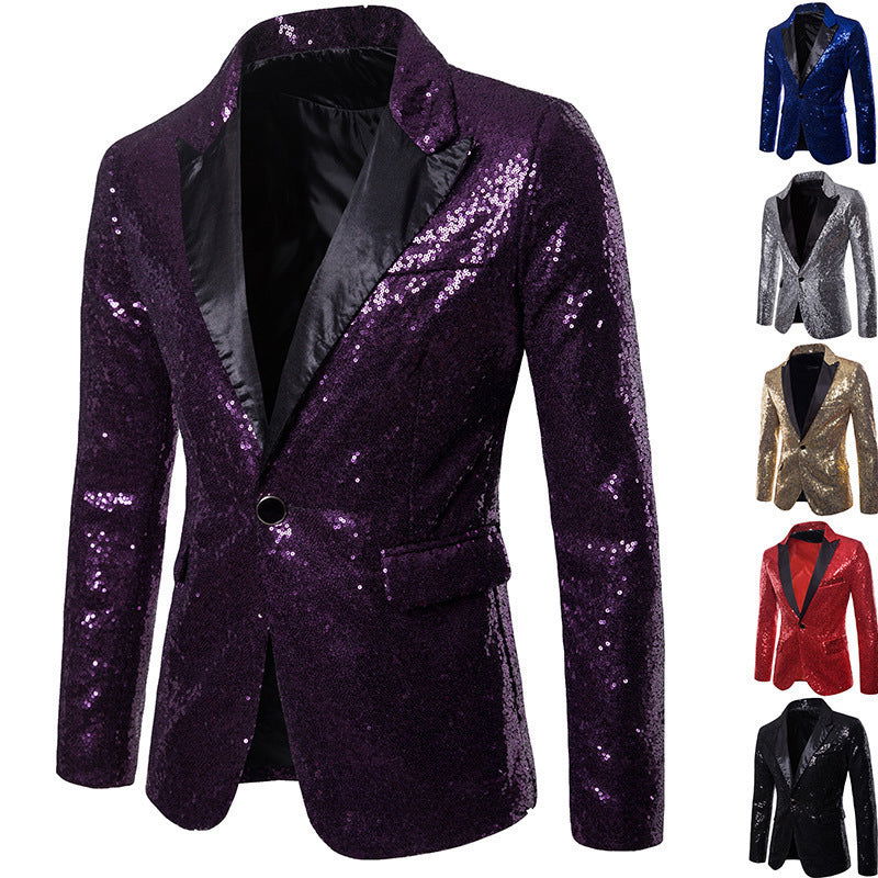 European And American Performance Dress Gold Sequined Suit - CHRISTDEST GLOBAL SERVICE