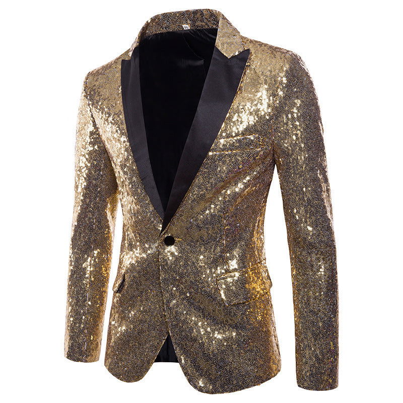 European And American Performance Dress Gold Sequined Suit - CHRISTDEST GLOBAL SERVICE