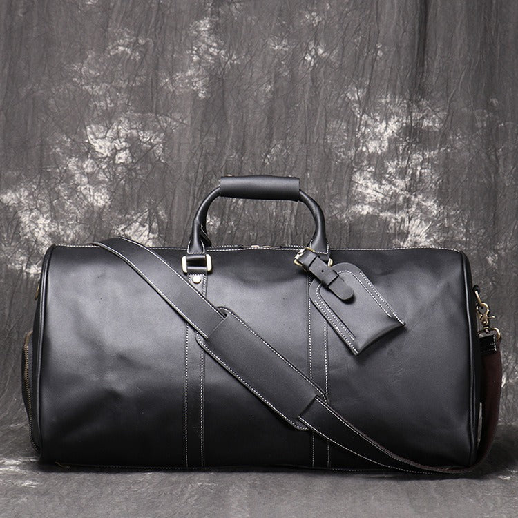 European and American retro men's genuine leather handbag travel bag women's crazy horse leather crossbody large luggage bag cowhide gym bag - CHRISTDEST GLOBAL SERVICE