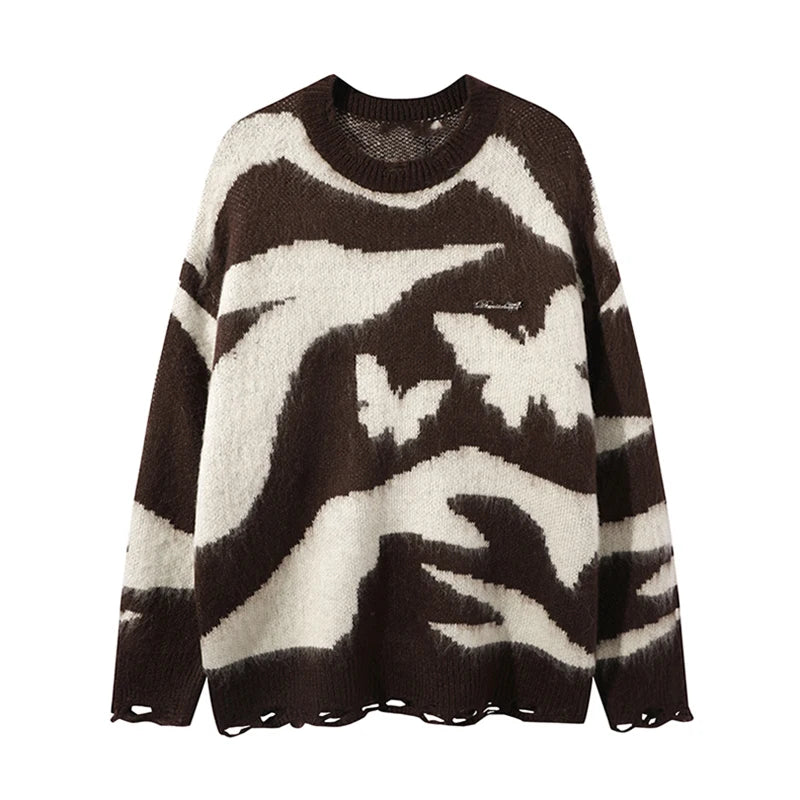 Striped Pullovers for Women Sweater Long Sleeve O-Neck Knitted Tops Autumn Winter  New Fashion Stretch Chic Loose Jumpers