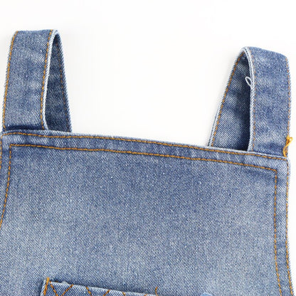Summer Lace Denim Patch Baby Girl Dress Children Party Frock Toddler Girl Clothing Kids Princess Dress