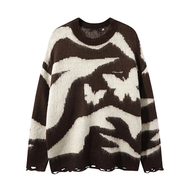 Striped Pullovers for Women Sweater Long Sleeve O-Neck Knitted Tops Autumn Winter  New Fashion Stretch Chic Loose Jumpers