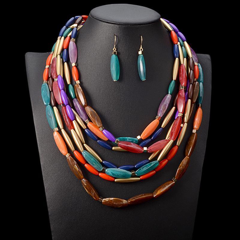 Fashion Color Beads Multi-layer Jewelry Set - CHRISTDEST GLOBAL SERVICE