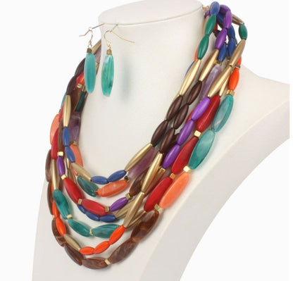 Fashion Color Beads Multi-layer Jewelry Set - CHRISTDEST GLOBAL SERVICE
