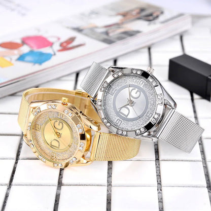 Fashion Luxury Watch DQG Crystal Quartz Female Watch Gold Silver Stainless Steel Ladies Dress Watch  Zegarek Damski - CHRISTDEST GLOBAL SERVICE