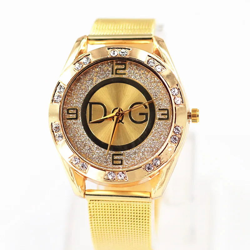 Fashion Luxury Watch DQG Crystal Quartz Female Watch Gold Silver Stainless Steel Ladies Dress Watch  Zegarek Damski - CHRISTDEST GLOBAL SERVICE