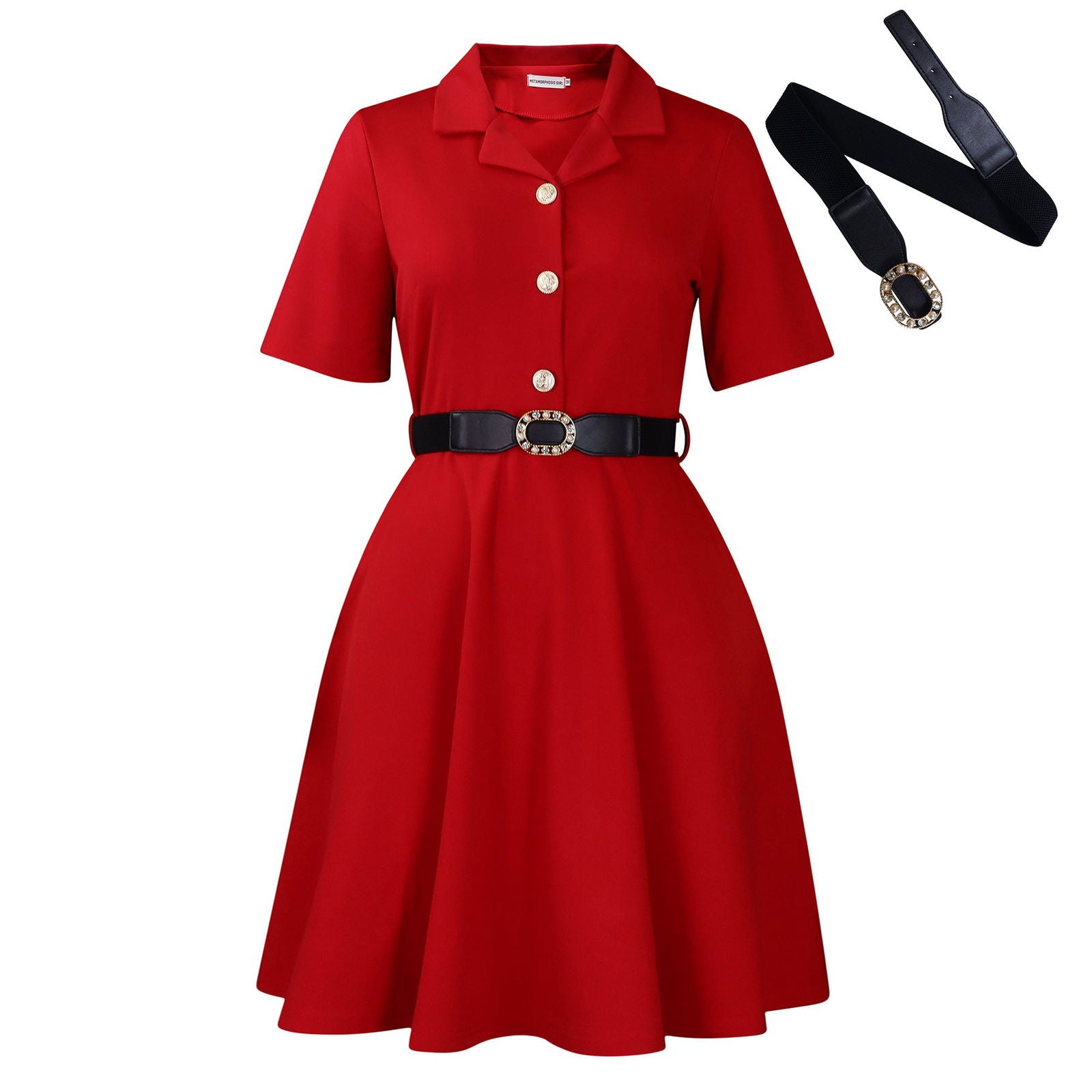 Fashion Waist-controlled Short Sleeve Women's Clothing Dress - CHRISTDEST GLOBAL SERVICE