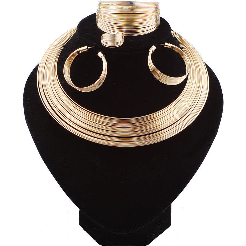 Fashion stripe metal Earring Set - CHRISTDEST GLOBAL SERVICE