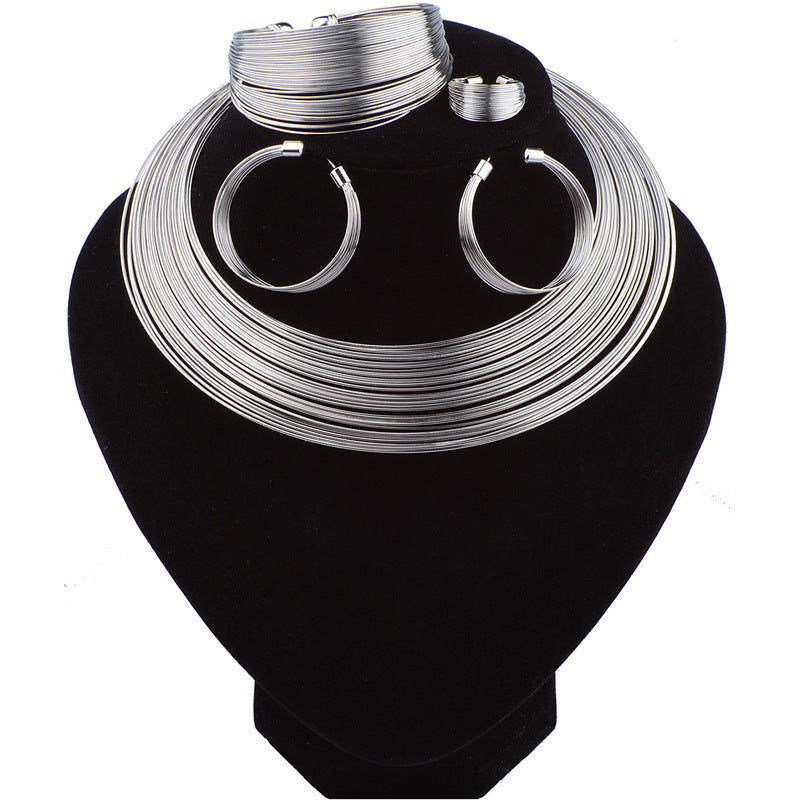 Fashion stripe metal Earring Set - CHRISTDEST GLOBAL SERVICE
