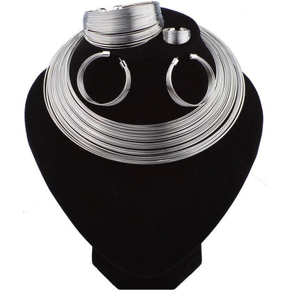Fashion stripe metal Earring Set - CHRISTDEST GLOBAL SERVICE