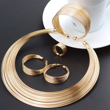 Fashion stripe metal Earring Set - CHRISTDEST GLOBAL SERVICE