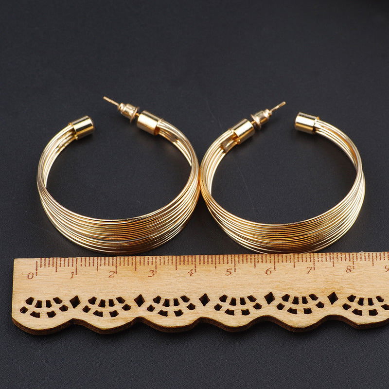 Fashion stripe metal Earring Set - CHRISTDEST GLOBAL SERVICE