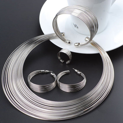 Fashion stripe metal Earring Set - CHRISTDEST GLOBAL SERVICE
