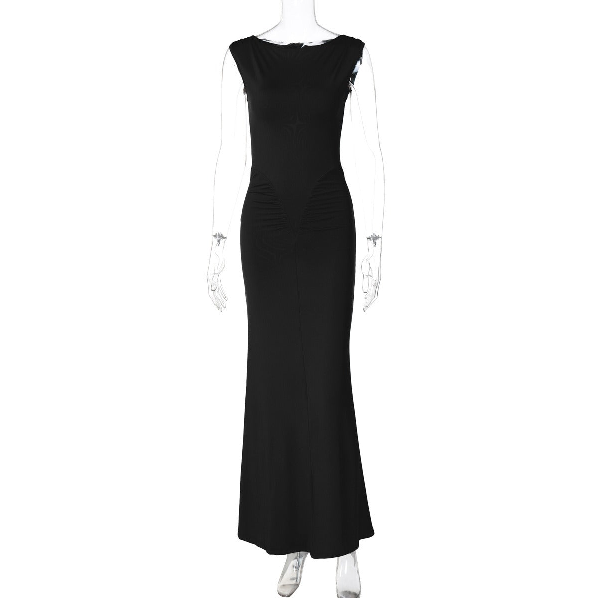 Fashionable temperament slim fit pleated solid color short sleeved dress - CHRISTDEST GLOBAL SERVICE