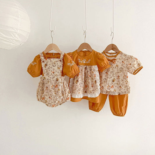 Floral Dress Loose Puff Sleeves Baby - CHRISTDEST GLOBAL SERVICE