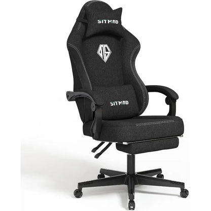 Footrest-PC Computer Ergonomic Video Game Chair-Backrest and Seat Height Adjustable Swivel Task Chair with Headrest - CHRISTDEST GLOBAL SERVICE