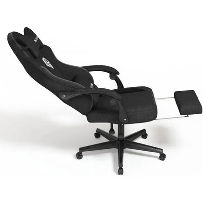 Footrest-PC Computer Ergonomic Video Game Chair-Backrest and Seat Height Adjustable Swivel Task Chair with Headrest - CHRISTDEST GLOBAL SERVICE