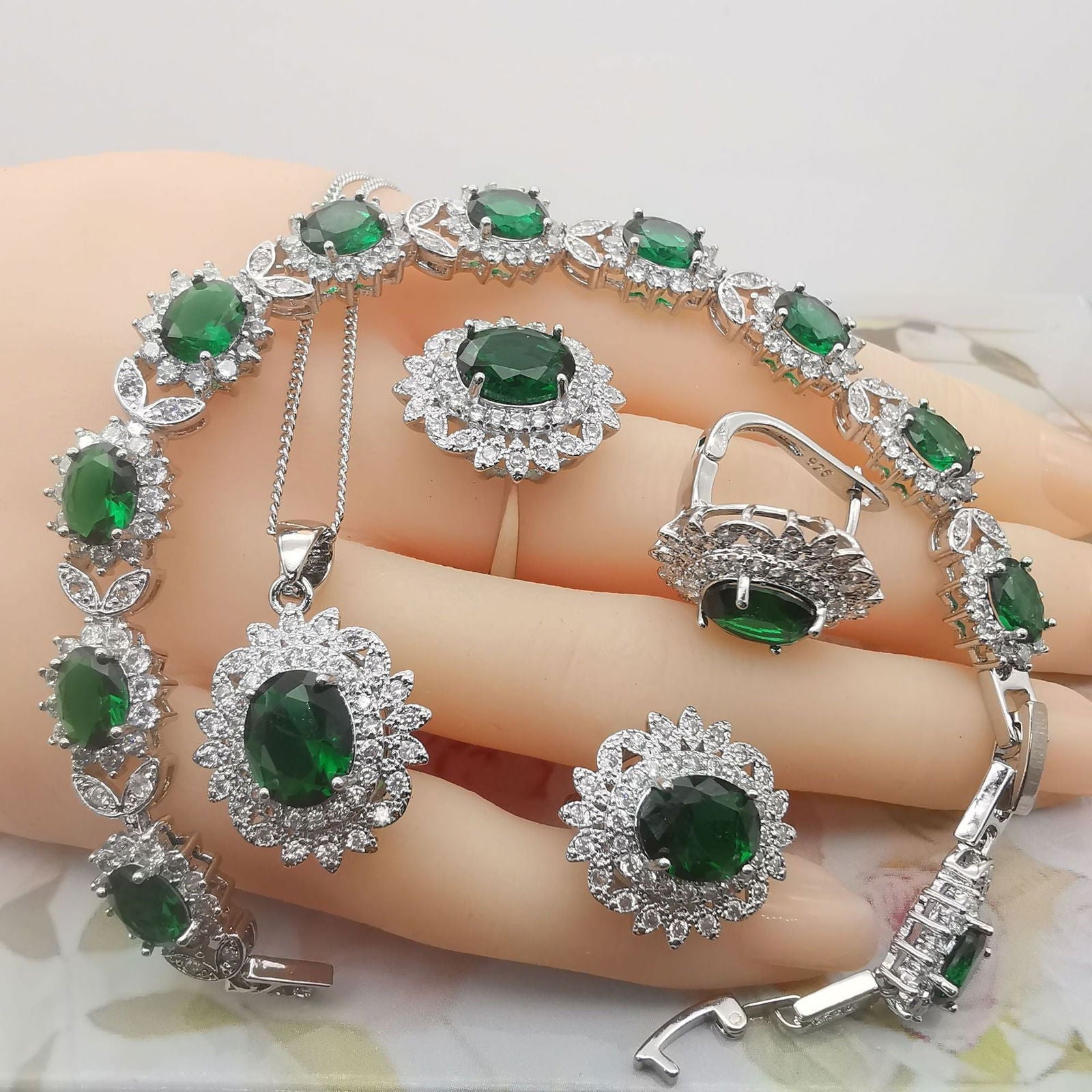 Four-piece Jewelry Set Luxurious Temperament Garnet Red - CHRISTDEST GLOBAL SERVICE