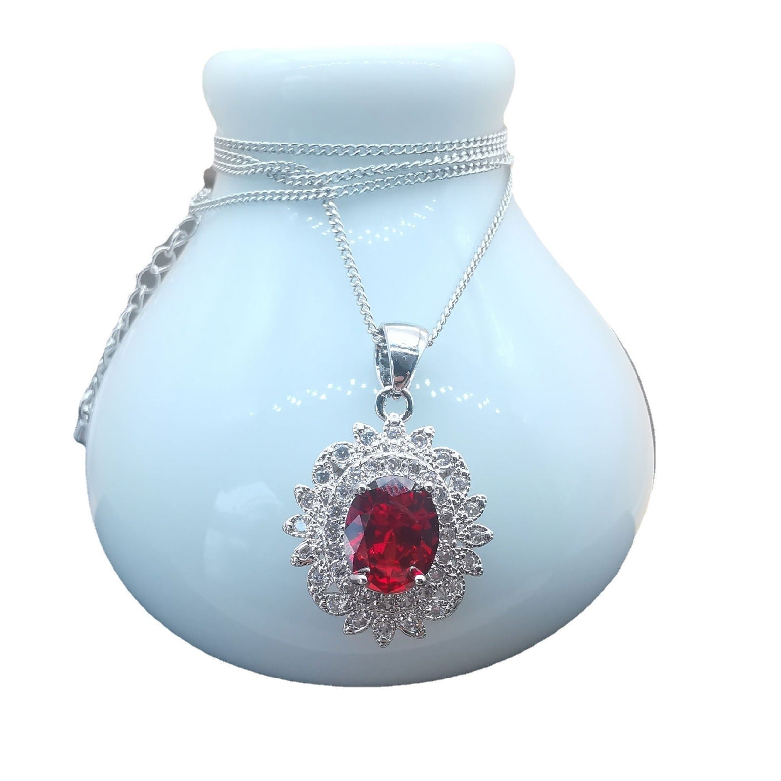Four-piece Jewelry Set Luxurious Temperament Garnet Red - CHRISTDEST GLOBAL SERVICE