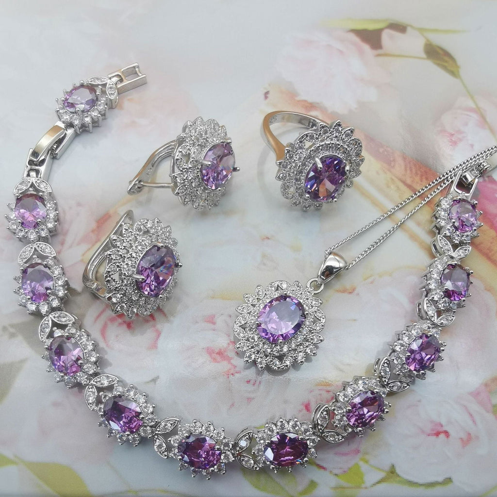 Four-piece Jewelry Set Luxurious Temperament Garnet Red - CHRISTDEST GLOBAL SERVICE