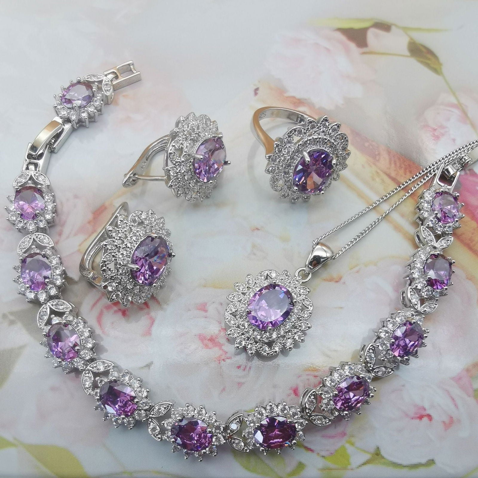 Four-piece Jewelry Set Luxurious Temperament Garnet Red - CHRISTDEST GLOBAL SERVICE