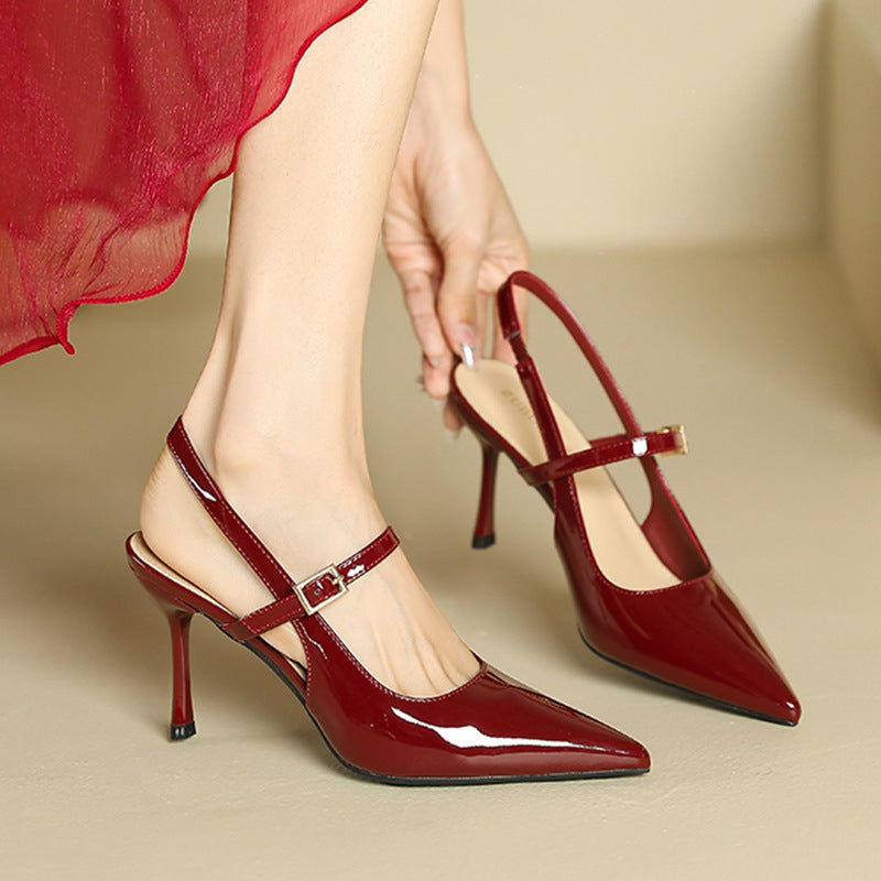 French Style Temperament Hollow High Heels Sandals Shallow Mouth Pointed Toe - CHRISTDEST GLOBAL SERVICE
