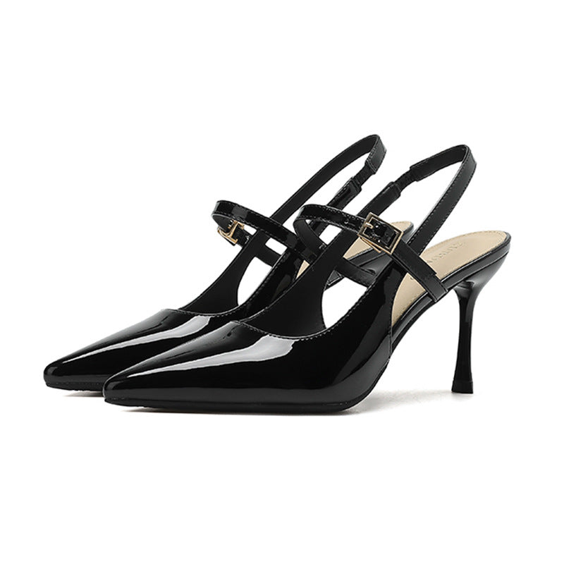 French Style Temperament Hollow High Heels Sandals Shallow Mouth Pointed Toe - CHRISTDEST GLOBAL SERVICE