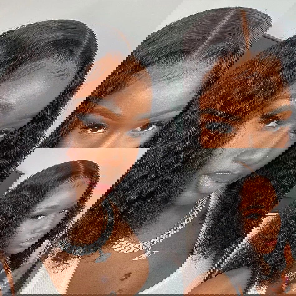 Front Lace Fluffy Black Medium Length Small Curly Wig - CHRISTDEST GLOBAL SERVICE