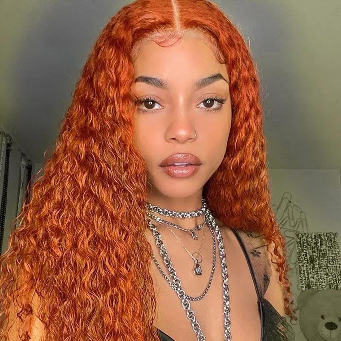 Front Lace Small Curly Orange Curly Hair Chemical Fiber Fake Head Cover - CHRISTDEST GLOBAL SERVICE
