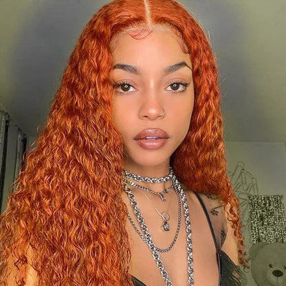 Front Lace Small Curly Orange Curly Hair Chemical Fiber Fake Head Cover - CHRISTDEST GLOBAL SERVICE