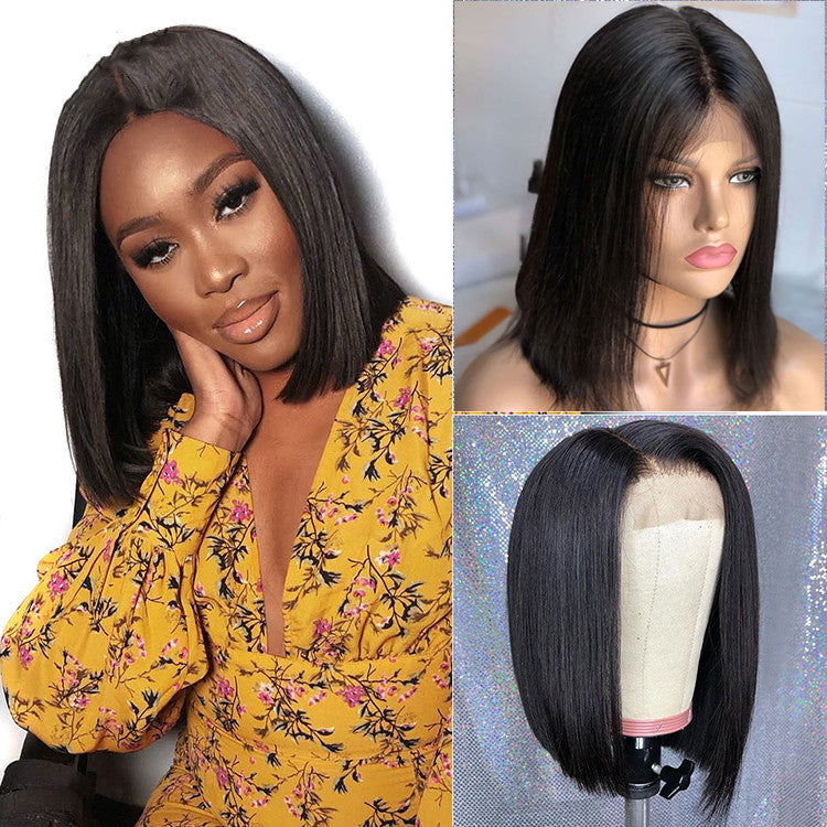 Front lace black short straight hair - CHRISTDEST GLOBAL SERVICE