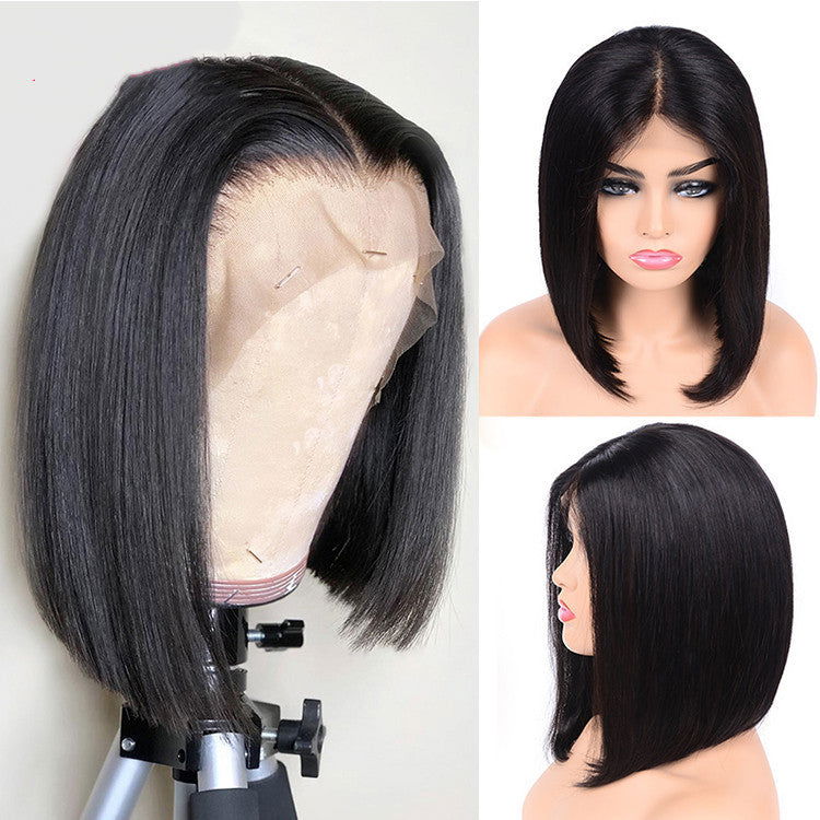 Front lace black short straight hair - CHRISTDEST GLOBAL SERVICE