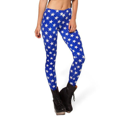 Full Length Fitness Leggings American Flag Print Women Workout Pants 2xL 3xl 4XL Plus Size Leggins For Girls - CHRISTDEST GLOBAL SERVICE